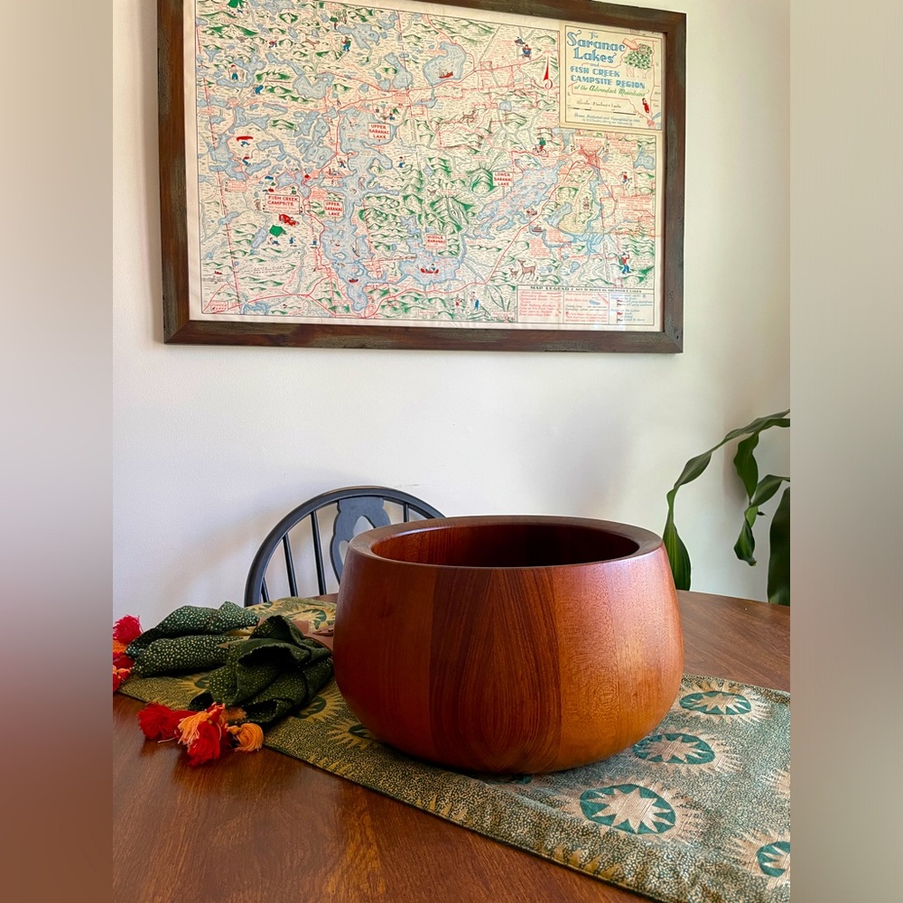 Vintage Dansk Teak Wooden Mid Century Bowl